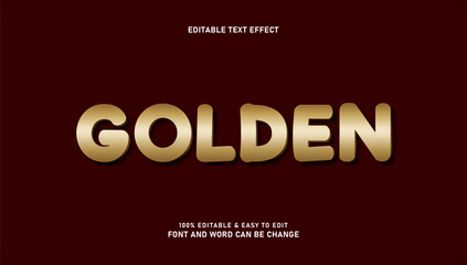 Gold text effect with modern 3D style attractive and elegant editable