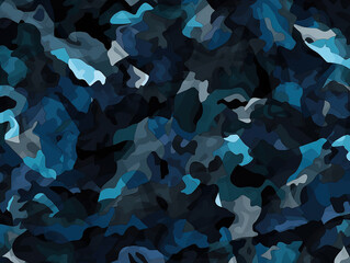 Obraz premium Seamless Rough Textured Military Camouflage Pattern in Dark Black and Grey