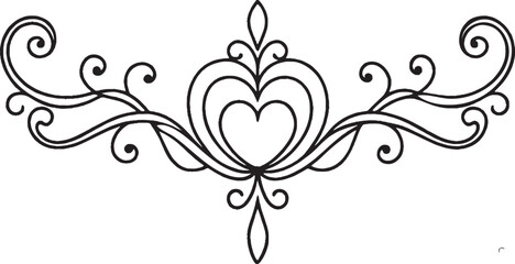 ecorative abstract floral ornament illustration black and white