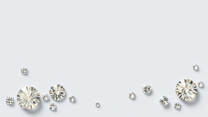 Shiny jewels in various shapes and sizes on a sleek grey background, luxury, accessories