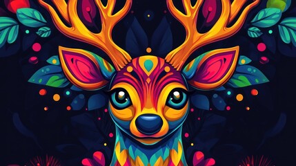 Vibrant Deer Portrait