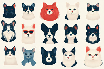 Cute Cat and Dog Portraits.