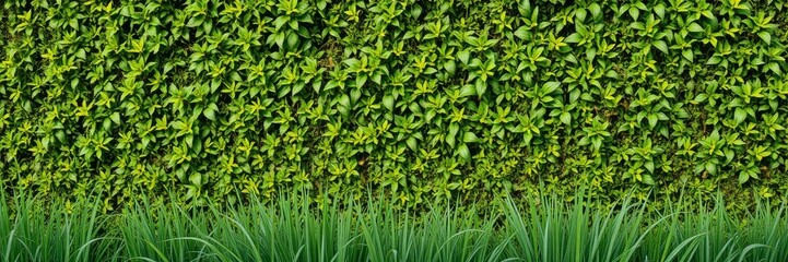 Obraz premium Vibrant bitter green background with textures of leaves and grass, spring, environmental