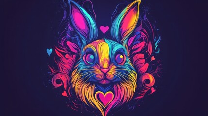 Obraz premium Rainbow Bunny with Love