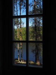 Lake view from a window 