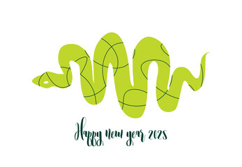 Christmas poster of 2025 year with green snake