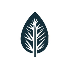 Fototapeta premium Simple and elegant leaf icon for nature designs