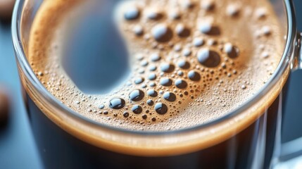 Close-Up of Coffee Bubbles on Surface