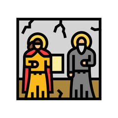 fresco byzantine color icon vector. fresco byzantine sign. isolated symbol illustration