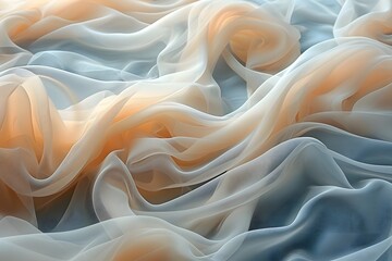 Fototapeta premium Elegance in Motion: Soft Pastel Fabric Waves for Creative Design
