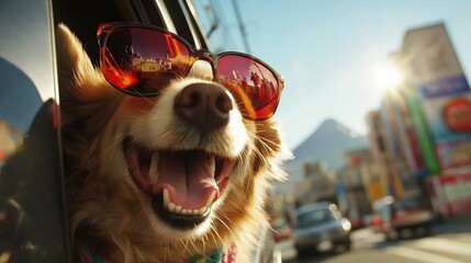 dog with sunglasses