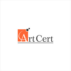 Fototapeta premium art cert letter logo design with letter A dynamic vector. digital technology company service