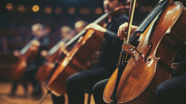 Orchestral Cellists Concert Performance Classical Music