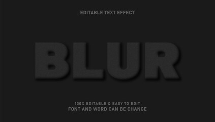 Blur text effect with modern style that is editable