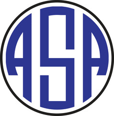 ASA Letter CIRCLE Monogram Logo Design with white background