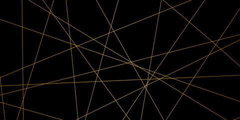 Abstract red and golden color line straight Vector in black background, geometric random chaotic line design with transparent background Vector Illustration.	