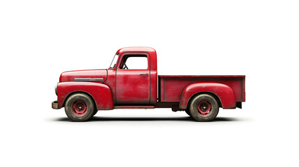 Fototapeta premium Red truck isolated on a white background