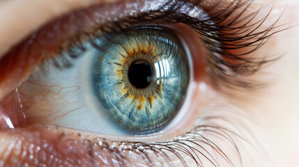Fototapeta premium Human eye with eyelash. Human eye with iris details.