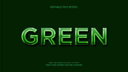 Chrome green text effect with 3d style that can be edited