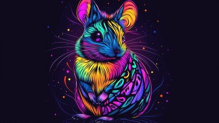 Obraz premium Colorful Mouse Illustration