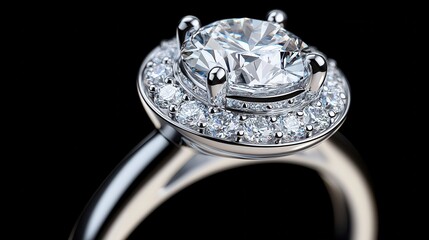 Detailed Macro of an Intricate Diamond Ring