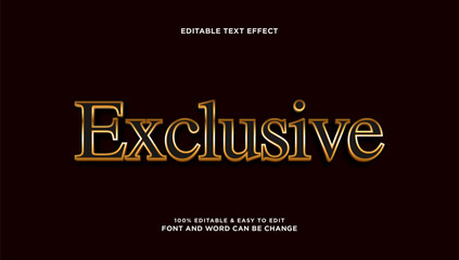 Obraz premium Exclusive text effect with editable 3d vector golden style