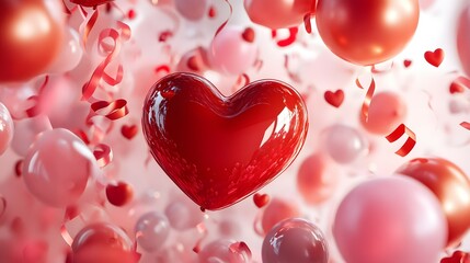 valentine background with balloons