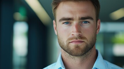 Naklejka premium Professional Young Man Portrait in Modern Setting