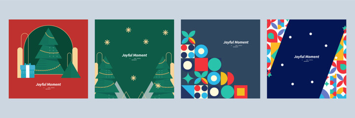 Festive Christmas Card Designs With Modern Graphic Illustrations
