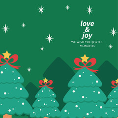 Christmas Greeting Card With Modern Christmas Design