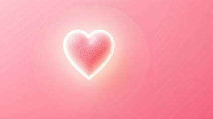 Glowing heart shape on pink background