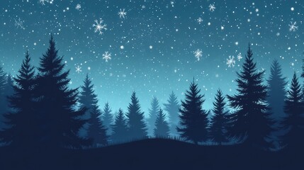 Silhouetted pine trees under a magical starry Christmas sky with a visible Milky Way stretching across the scene.