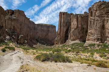 Fototapeta premium La buitrera canyon entrance landscape, patagonia, chubut province, argentina