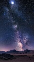 Vibrant Moonlit Sky with Stunning Constellations