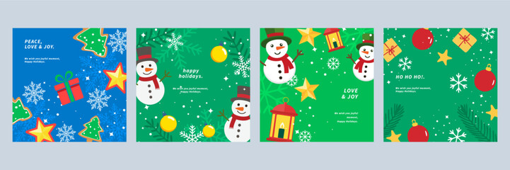 Festive Greeting Card Christmas Designs with Ornaments