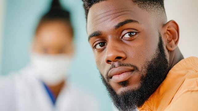 Confident Man Discusses Vasectomy with Doctor in Modern Clinic