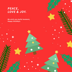 Colorful Christmas Tree Design With Festive Typography Art. Perfect for festive greeting cards, holiday decor, and seasonal designs.