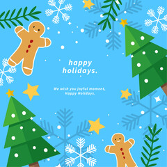 Christmas Greeting Card With Modern Christmas Design