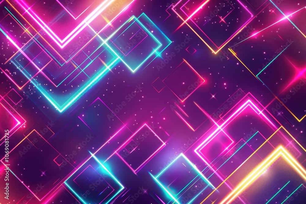 Aufkleber Colorful abstract patterns featuring bright streaks of light and bokeh effects create a mesmerizing visual experience filled with vibrant hues, suitable for digital backgrounds or designs