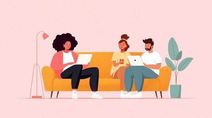 Friends Catching Up in a Lively Digital Chat