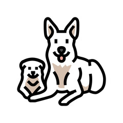 puppies dog color icon vector. puppies dog sign. isolated symbol illustration