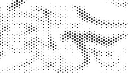 Black and white abstract dynamic hexagon pattern motion. Smooth transition of hexagonal halftone. Vector Format Illustration 