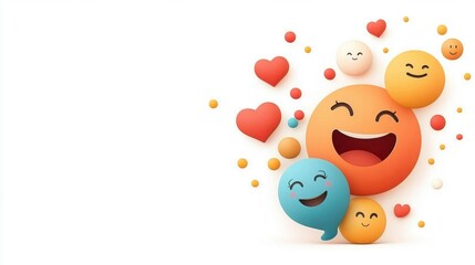 Cheerful Emoji Design with Happy Elements