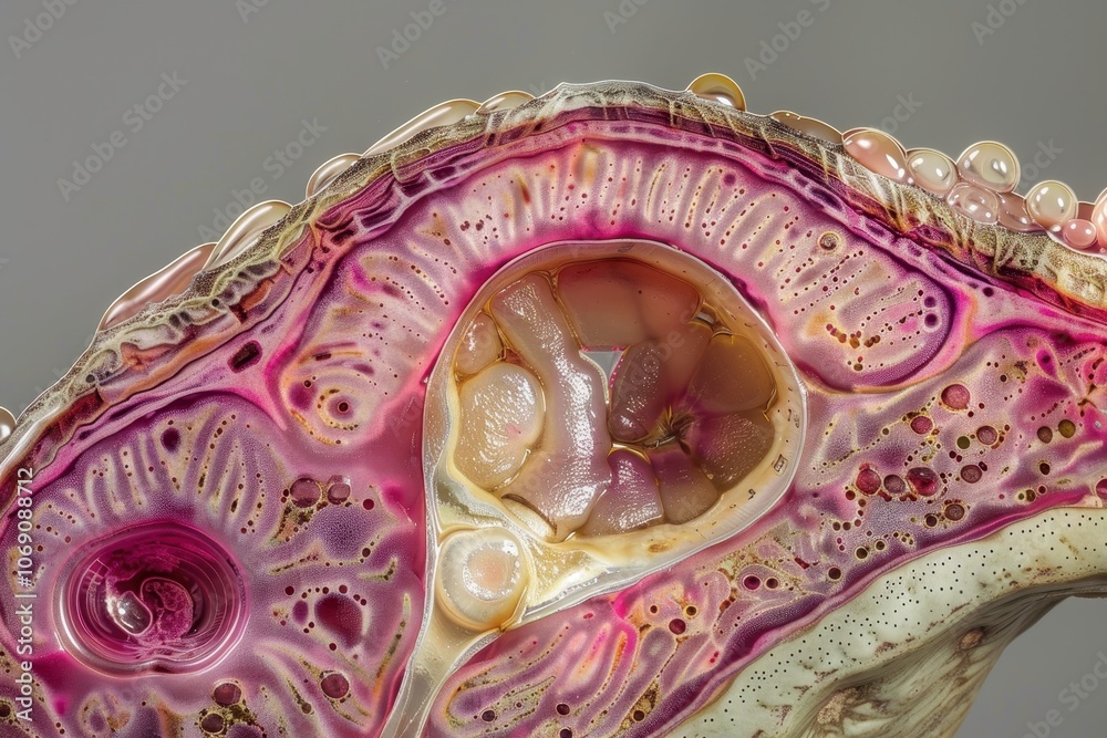 Poster A detailed artistic representation of human kidney anatomy showcasing the intricate structures and functions of renal tissues, illustrating the complexity of the urinary system