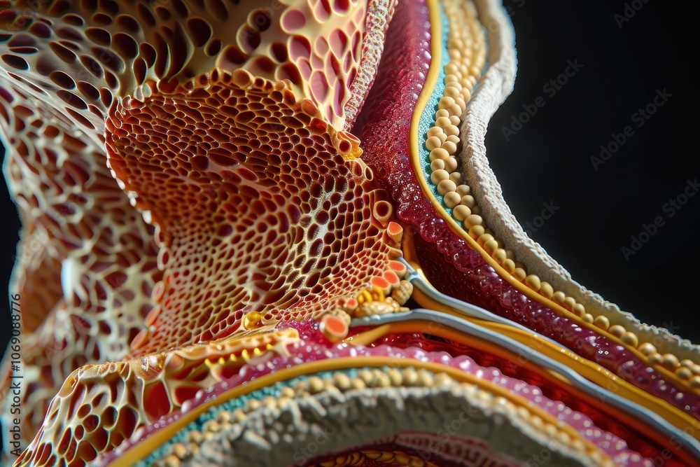 Poster A detailed artistic representation of human kidney anatomy showcasing the intricate structures and functions of renal tissues, illustrating the complexity of the urinary system