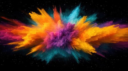 Vivid Nebula Explosion with Colorful Streaks