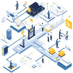 Obraz premium A digital transformation roadmap showcasing key milestones and objectives, emphasizing the integration of technology into traditional business models