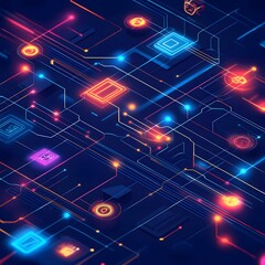 Obraz premium A digital transformation roadmap showcasing key milestones and objectives, emphasizing the integration of technology into traditional business models