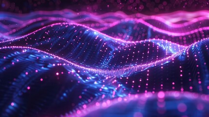 Digital Neon Waves in Virtual Space
