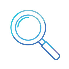 Gradient Magnifying Glass Outline Icon, Stylized outline icon of a magnifying glass, symbolizing search, inspection, and exploration in a modern design.